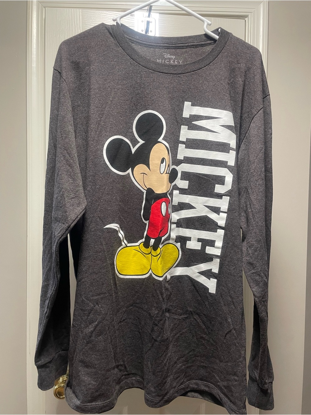 Disney Gray Long-Sleeve Mickey Graphic Tee